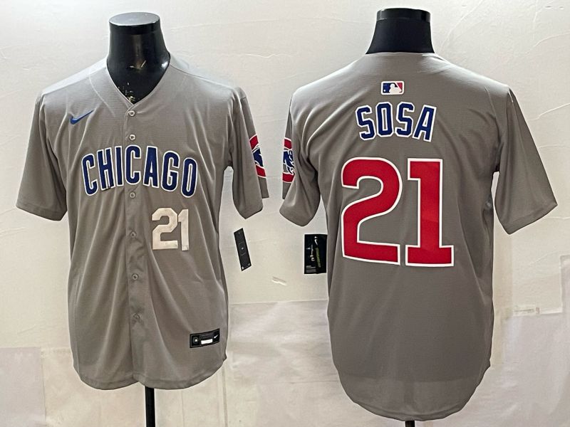 Men 2026 Chicago Cubs #21 Sosa Grey Game Nike MLB Jersey style 001->chicago cubs->MLB Jersey